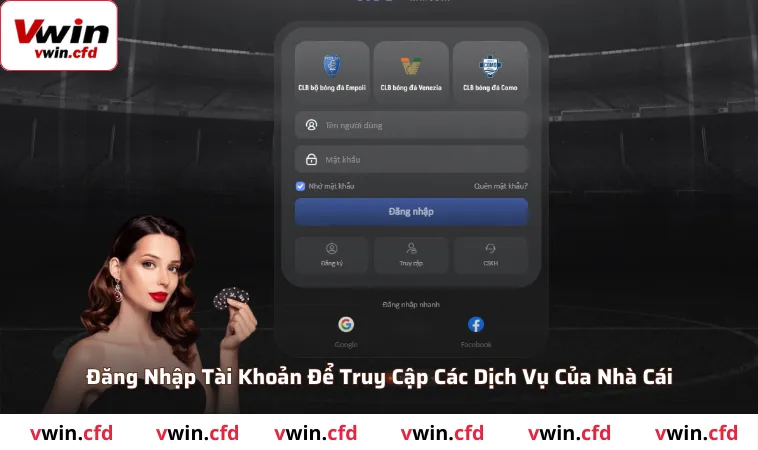Đăng nhập tài khoản để truy cập các dịch vụ của nhà cái